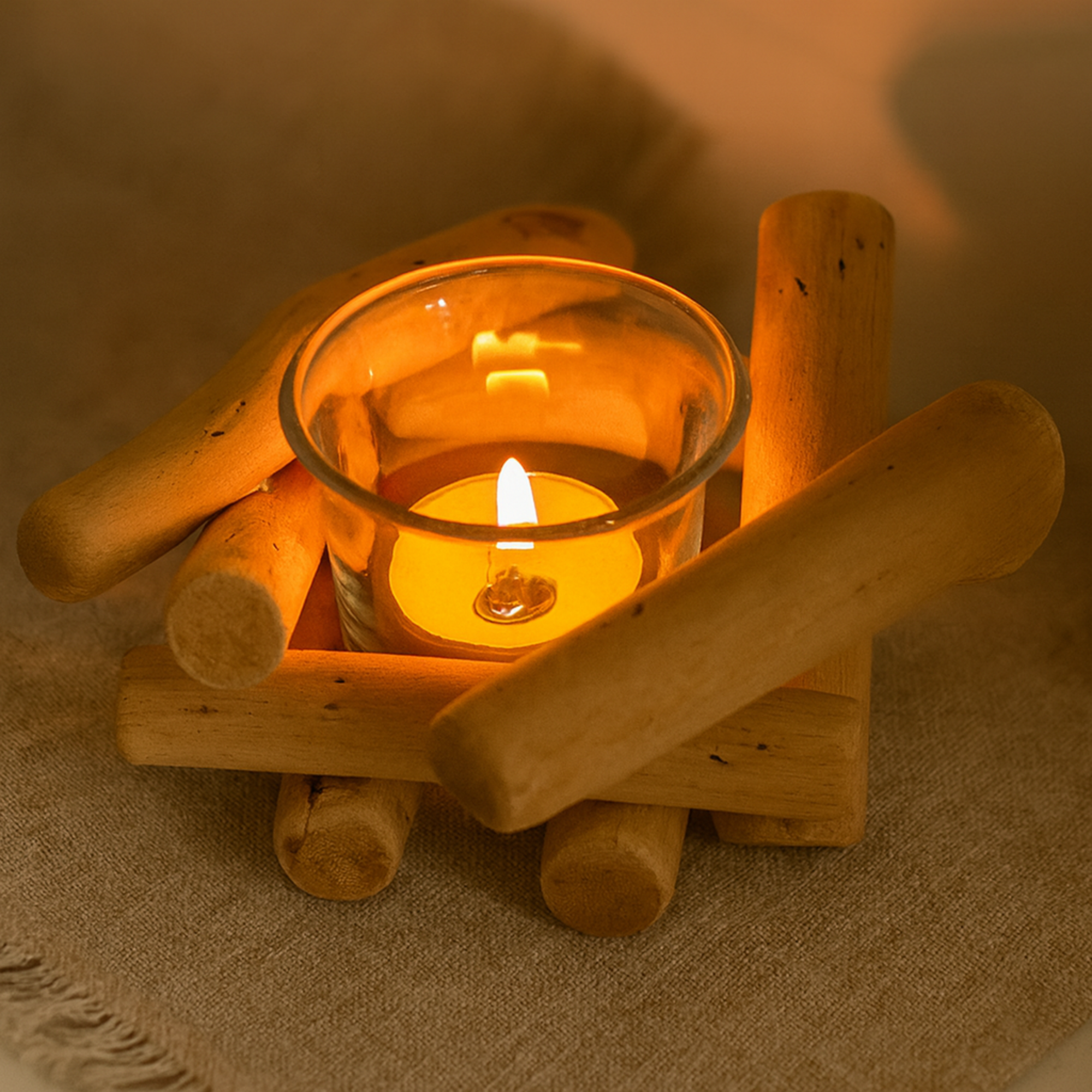 driftwood candle holder