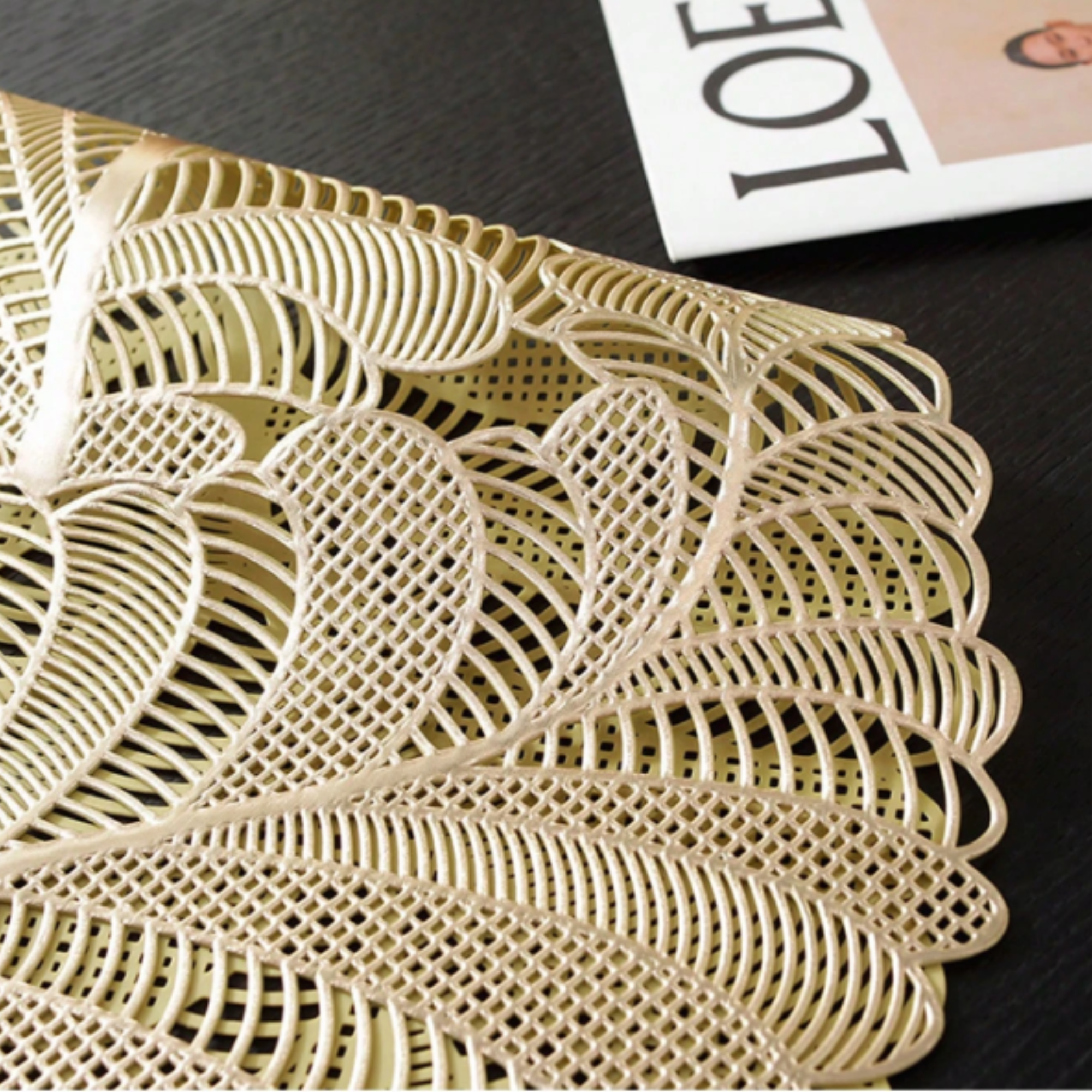 gold table runner