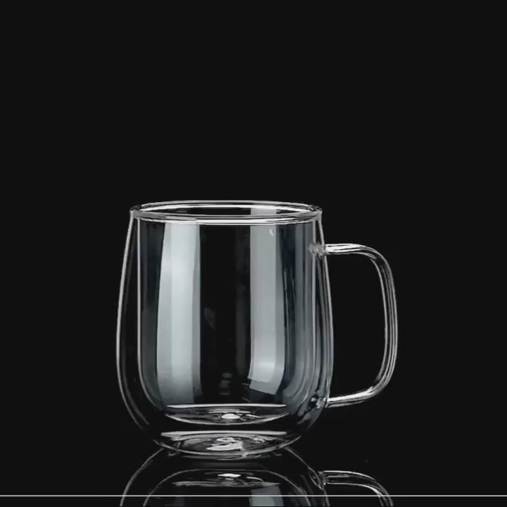 Double-Layer Insulated Glass Coffee Cup - 350ml