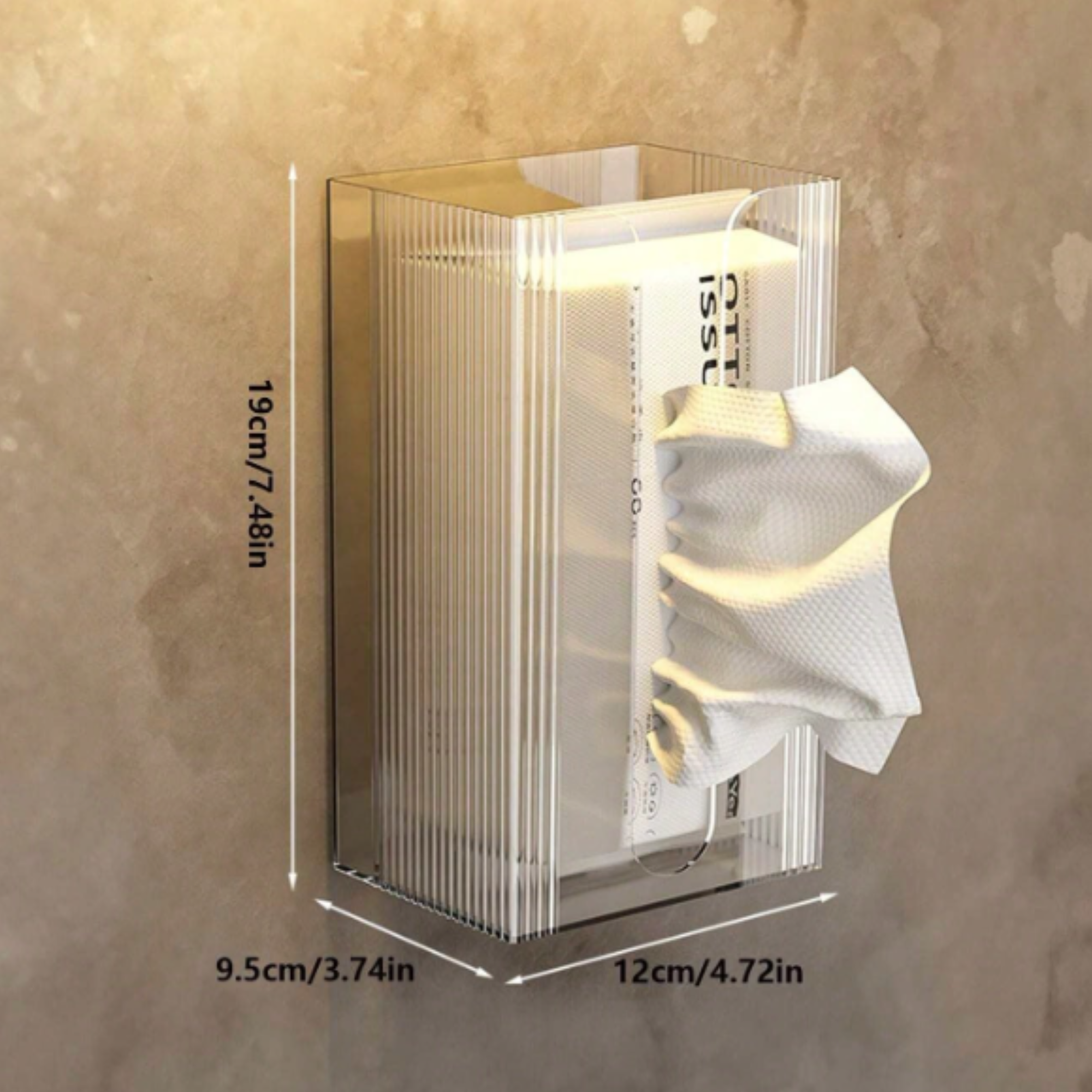 wall mounted tissue box dimensions