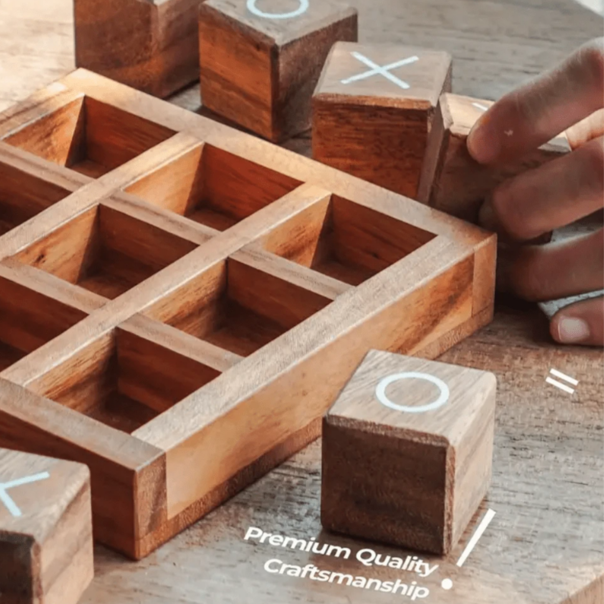 wooden tic tac toe game