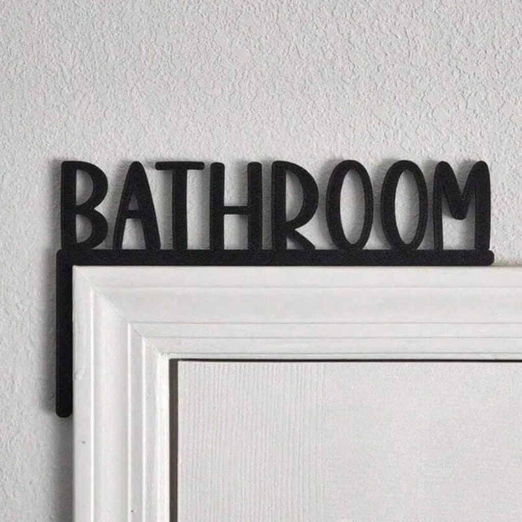 bathroom door sign