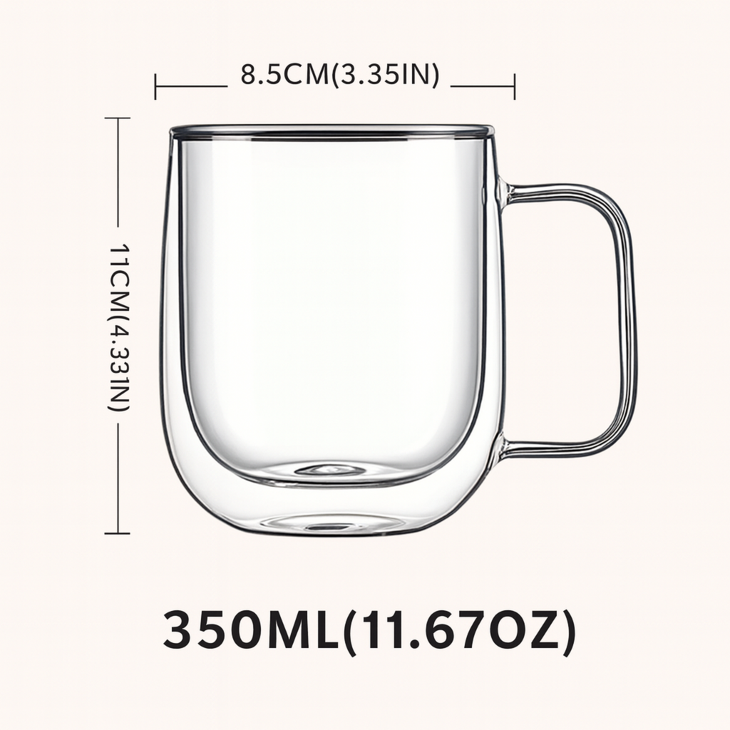 glass coffee mug dimensions