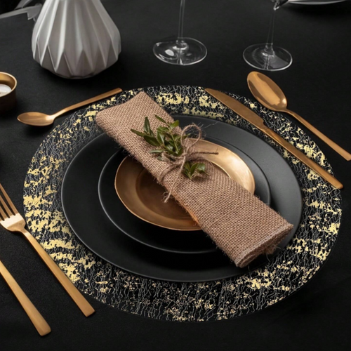 gold foil dining mats