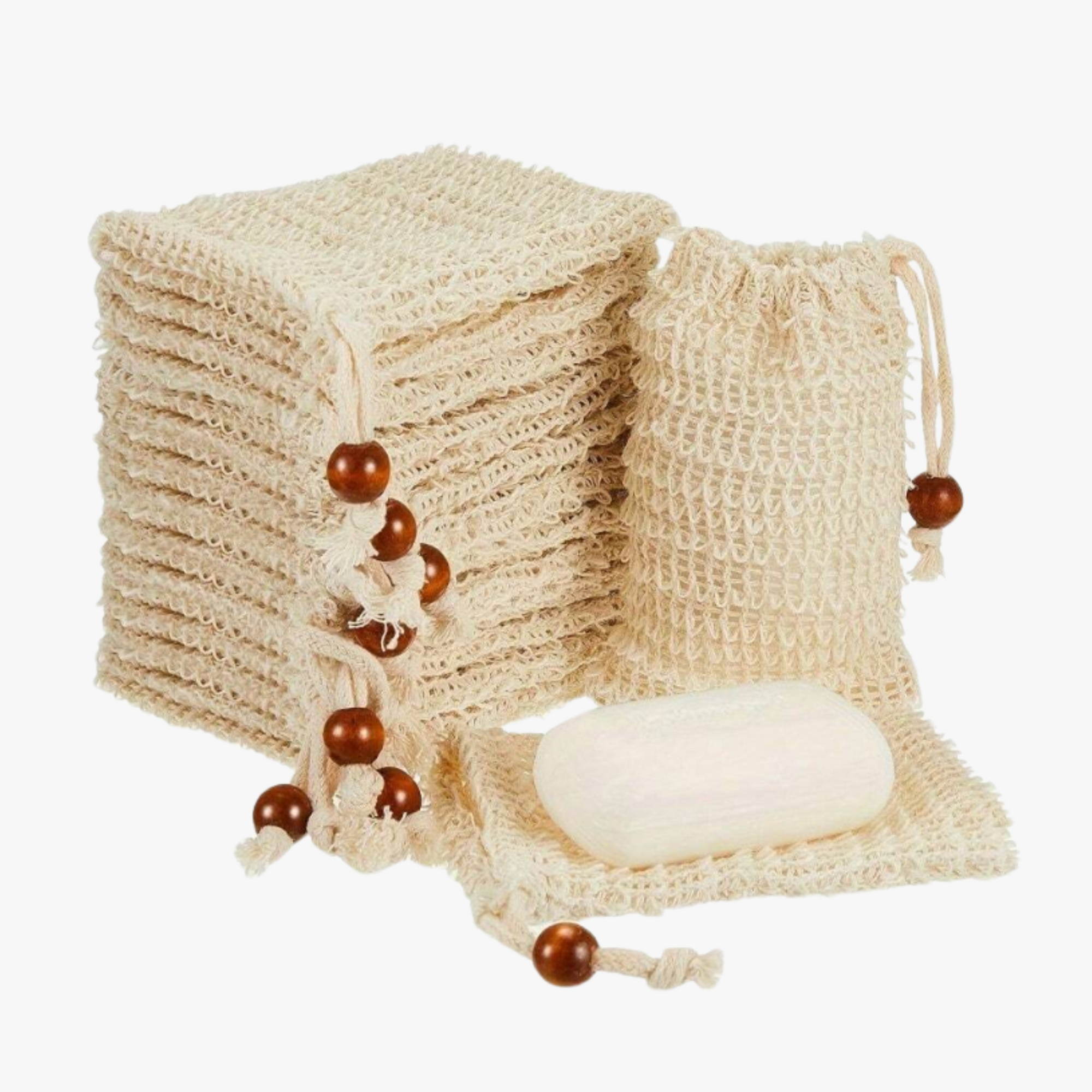 natural sisal soap bag