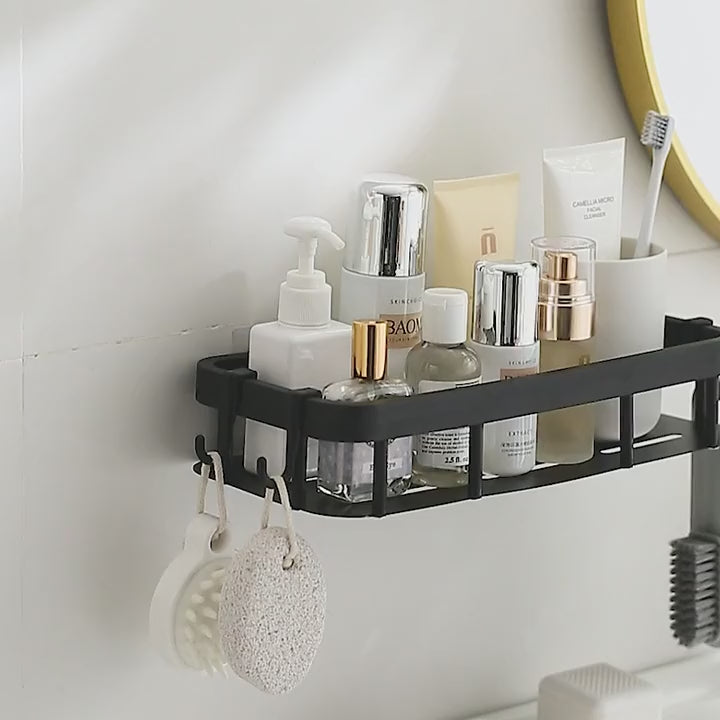 No-Drill Wall-Mounted Bathroom Shelf
