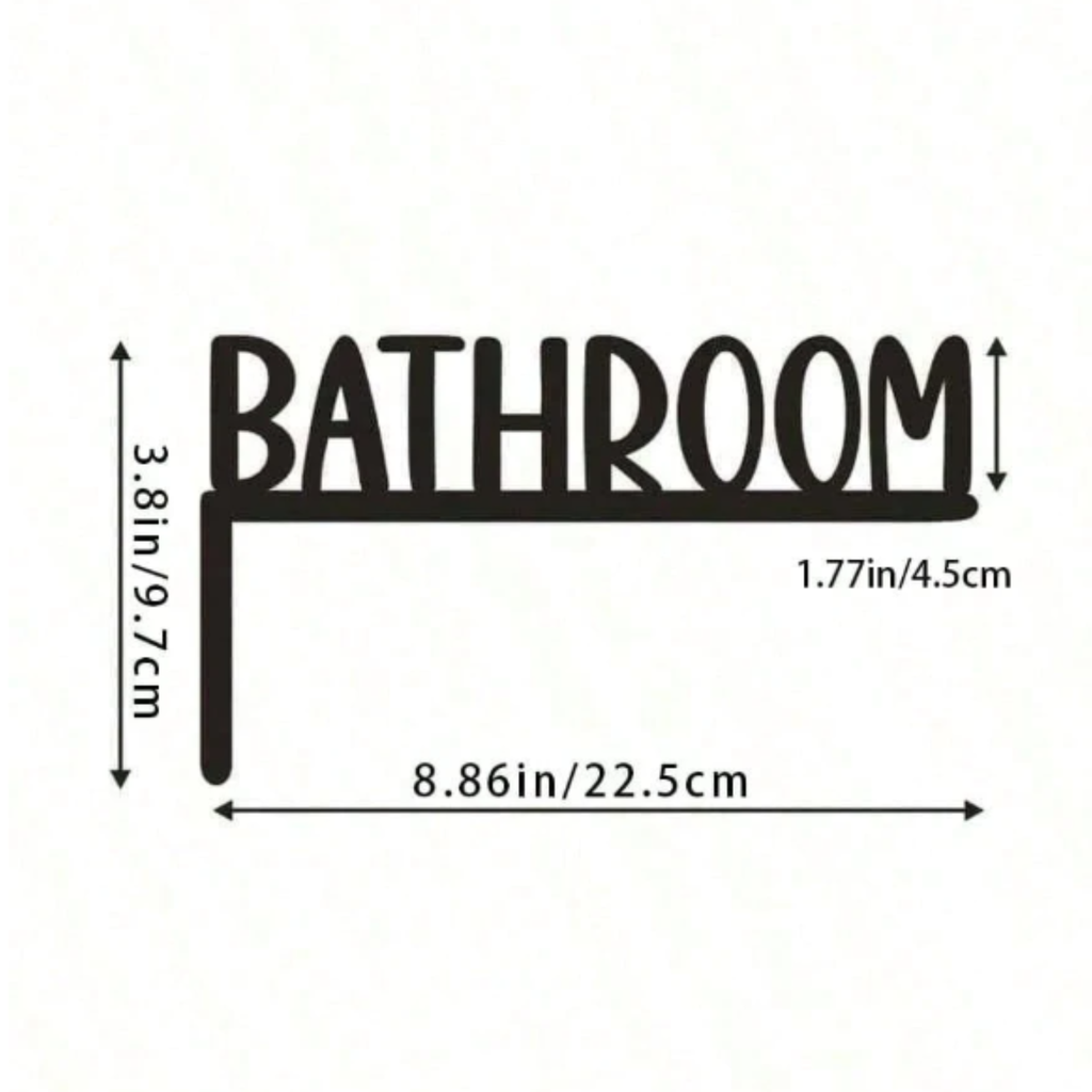 toilet door sign measurements